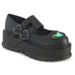 Zapatos Demonia Black Vegan Leather Slacker-25 - Image 3