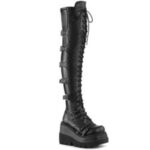 Zapatos Demonia Black Vegan Leather-Stretch Shaker-350 - Image 6