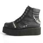 Zapatos Demonia Black Vegan Leather V-Creeper-565 - Image 4
