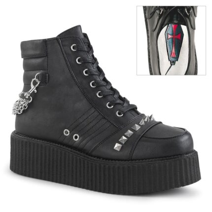 Zapatos Demonia Black Vegan Leather V-Creeper-565