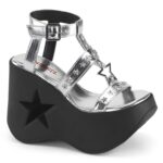 Zapatos Demonia Silver Metallic Vegan Leather Dynamite-12