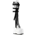 Zapatos Demonia White Stretch Patent Wave-315 - Image 2