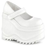 Zapatos Demonia White Vegan Leather Wave-32 - Image 6